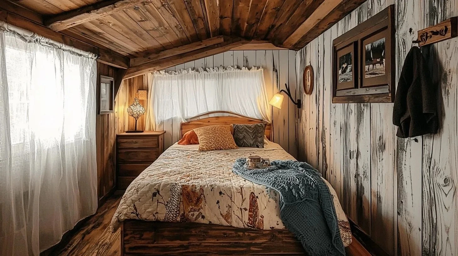 L’homme vit dans une cabane dans les montagnes